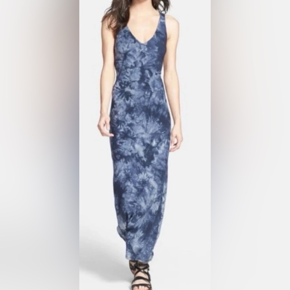 Sanctuary Tie-Dye Maxi Dress in Blue Size Large